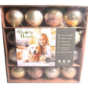 Decor by Hannah 21ct Christmas Ornaments 40mm & 60mm Balls Gold Silver Bronze